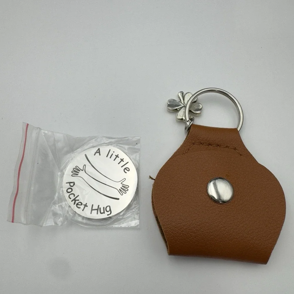 Pocket Hug Token Gift Women Men Boyfriend Girlfriend Sobriety Support Keychain